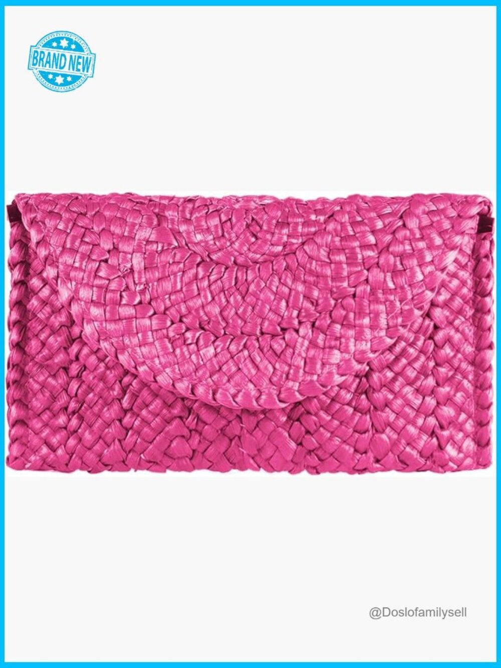Straw Envelope Clutch Handbag Shoulder Purse Natural Rattan Summer Beach